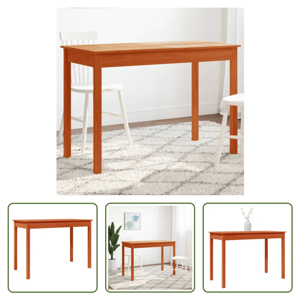 Tavolo in Legno di Pino Massiccio 110x55x75 cm - Finitura Marrone Cerata