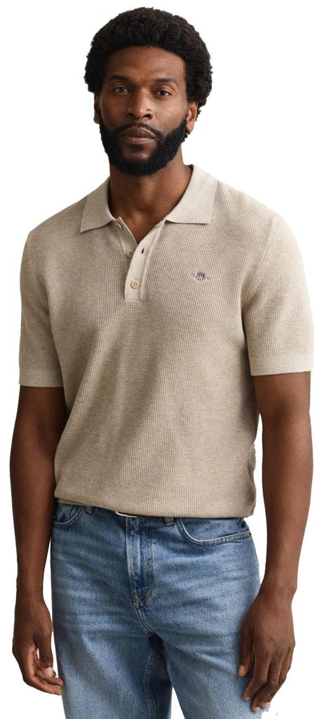 Gant Polo beige, 3-knöpfig, kurzarm Produktbild 