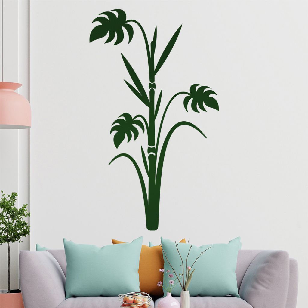 Bambus - Pflanze - Dekoration Wandtattoo in 6 Größen - Wandaufkleber Wall Sticker - Dekoration, Küche, Wohnzimmer, Schlafzimmer, Badezimmer