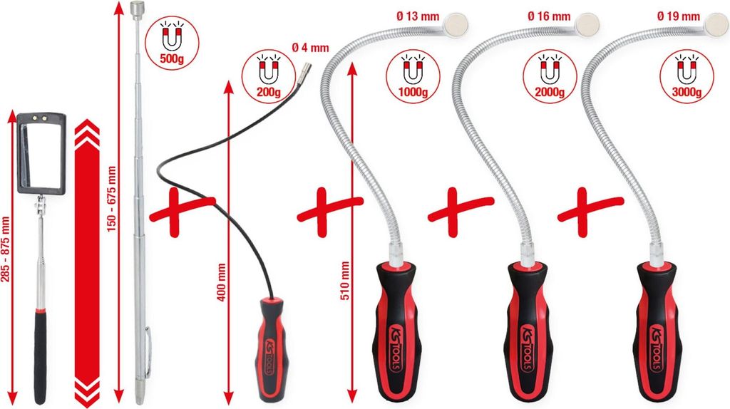 KS Tools Flexibler und Teleskop-Magnethalter und Produktbild 