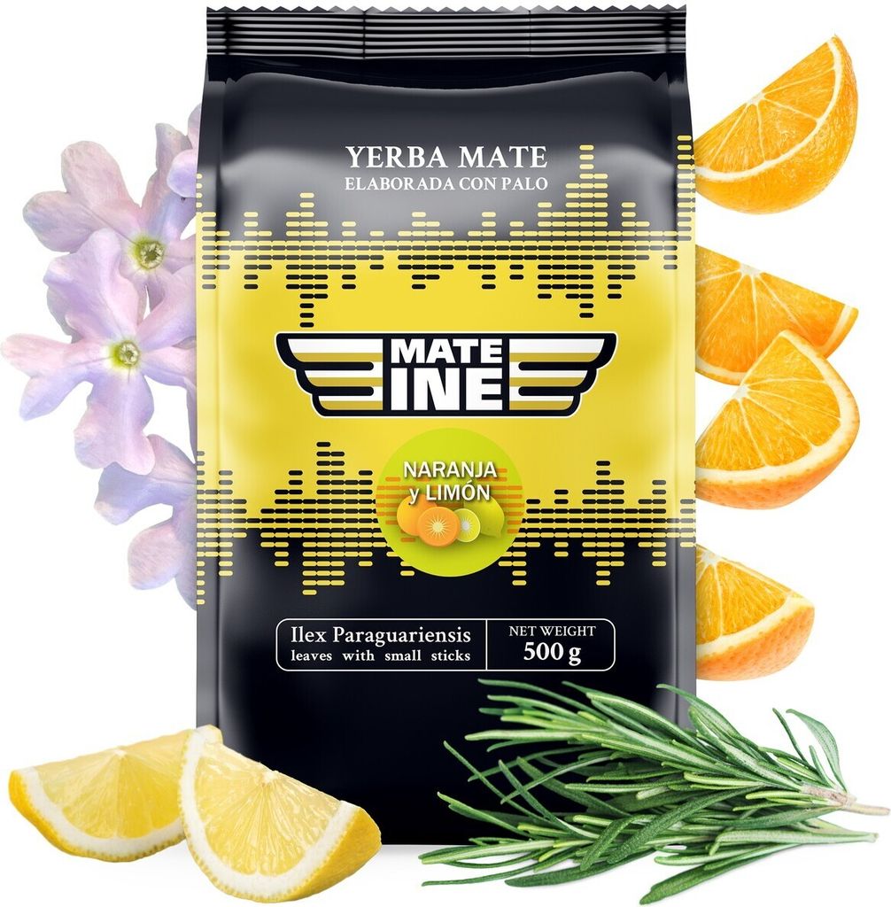 Yerba Mate Tee MateIne Naranja y Limon 500 g - Zitrusfrüchte paraguayische Yerba Mate - ohne Zusatz künstlicher Aromen