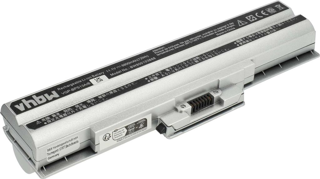 vhbw Akku kompatibel mit Sony Vaio VPCS137GH/B, VPCY115FG/S, VPCY115FGS, VPCY115FX/B, VPCS137GG/B Notebook (6600 mAh, 11,1 V, Li-Ion) - Infochip