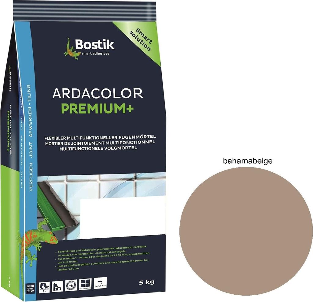 Bostik Ardacolor Premium Fug plus 5Kg bahamabeige Fliesen Naturstein Fugenmörtel