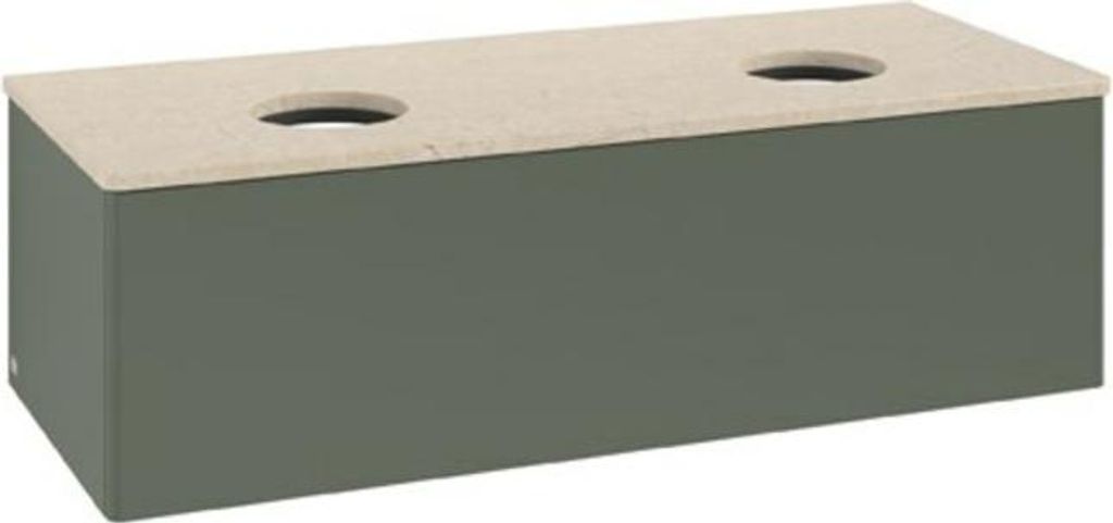 V&B Waschtischunterschrank ohne Frontstruktur Antao 120x36x50cm, WBP botti., lea gre. m Lac