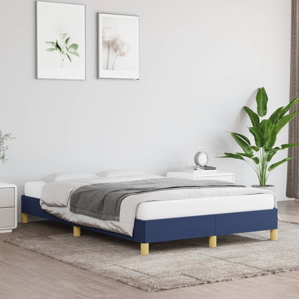 The Living Store Bettgestell Blau 120x200 cm Stoff