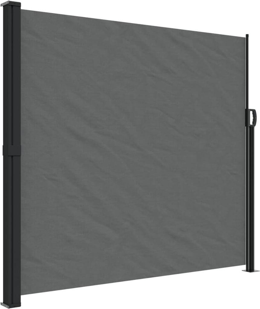 A retractable side awning, shown in its extended position.