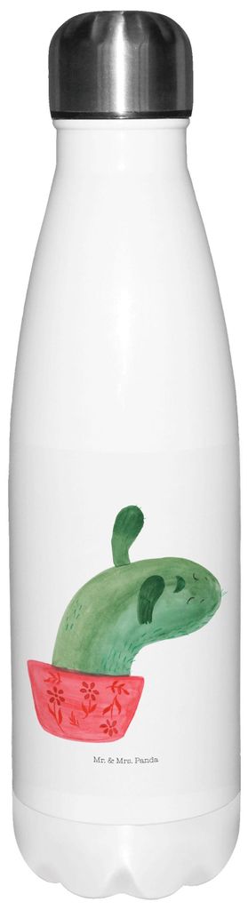 Mr. & Mrs. Panda Trinkflasche Kaktus Mama - Weiß - Geschenk, Büro, Thermosflasche, trinkflaschen, Ärger, isolierflaschen, Kakteen, thermosflasch...