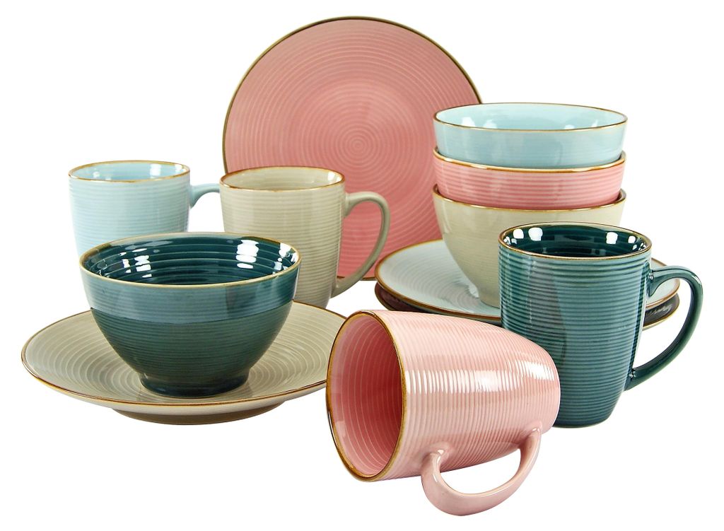 CreaTable, 22245, Cosy Morning bunt, Frühstücksset 12-tlg, Produktbild 