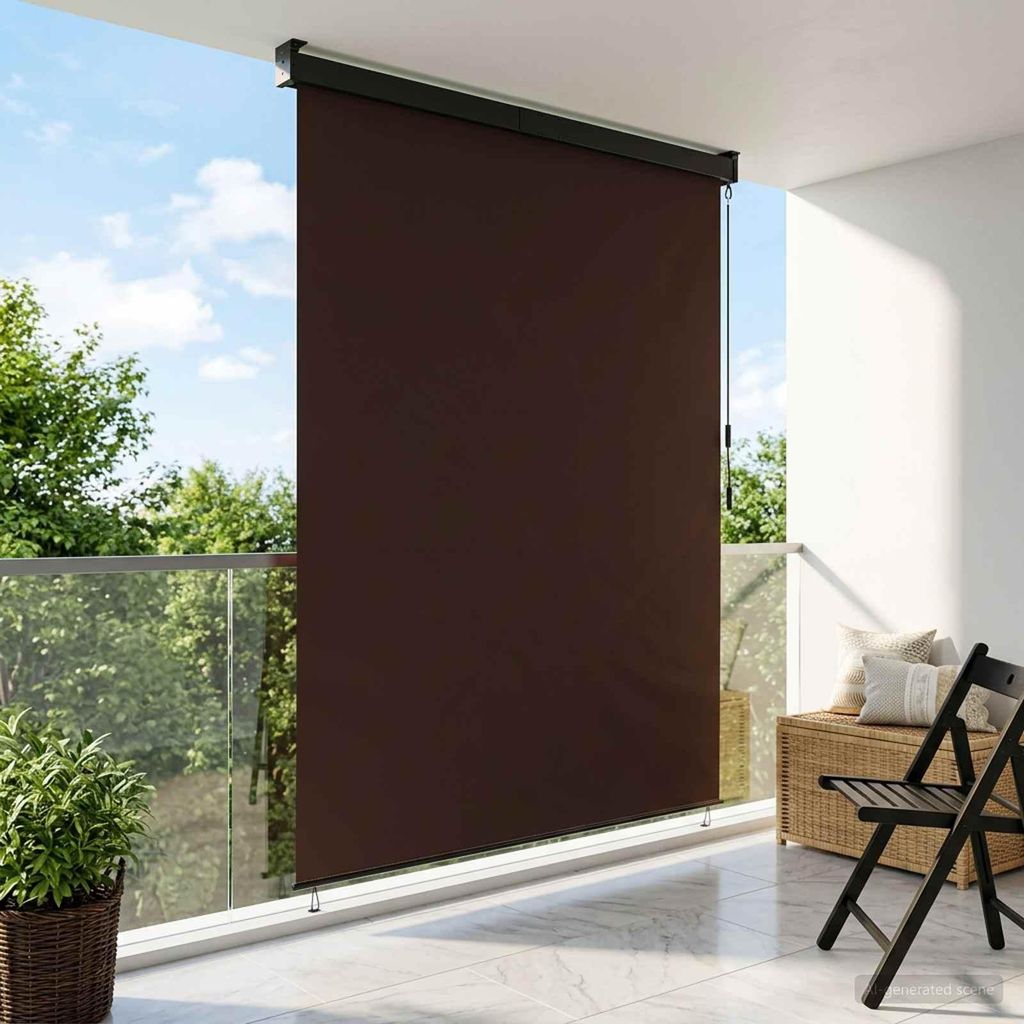 Maison Exclusive - Rollo Braun 120 x 250 cm Stoff und Aluminium