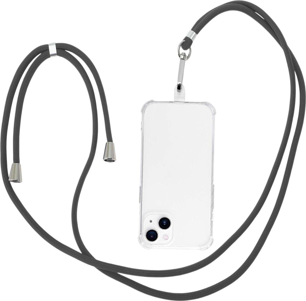 Universelle Handy-Kette, Verstellbare Handy-Schlaufe Mit Universal-Patch, Handy-Kette Für Standard-Smartphone-Hüllen, Dunkelgrau