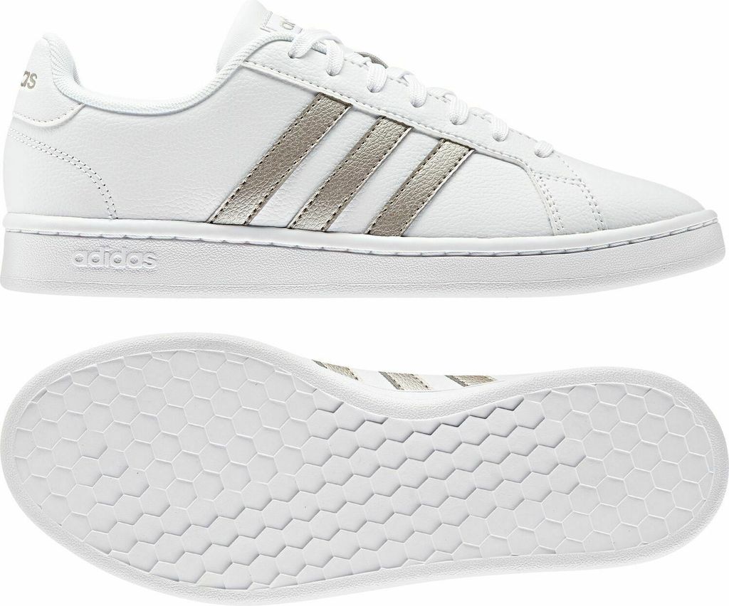 adidas GRAND COURT Damen Schuhe Sneaker Low Top Sportschuhe Freizeitschuhe, Größe:UK 3.5 - EUR 36 - 22 cm