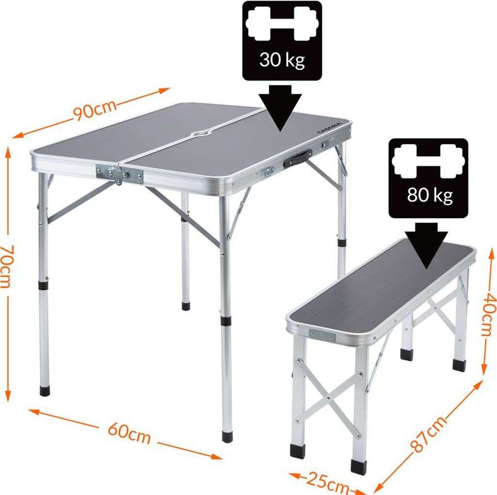 Ensemble table de camping bancs camping Valise de transport Image du produit 
