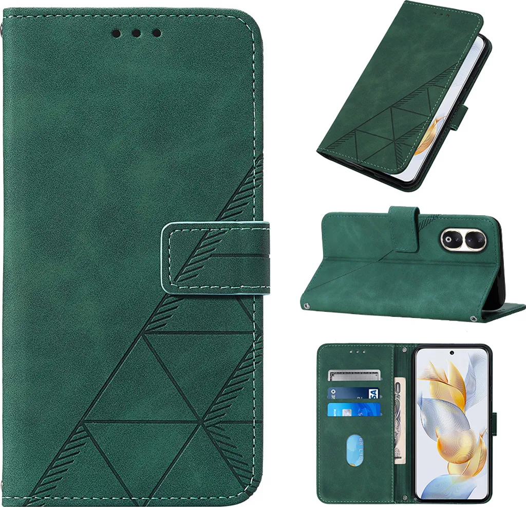Honor 90 Flip Case Verde: Pelle Goffrata dal Gusto Retrò e Moderno