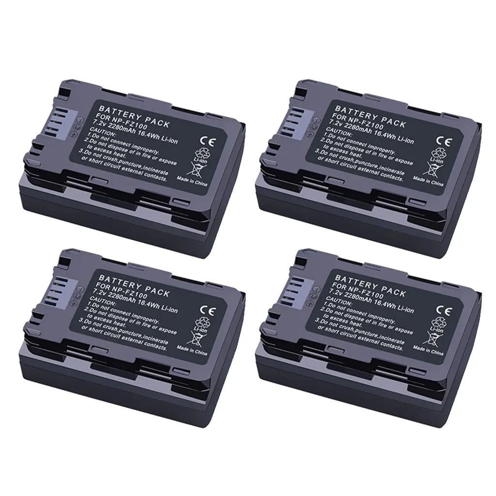 Set de 4 Batteries NP-FZ100 Haute Capacité 2280mAh et Chargeur USB