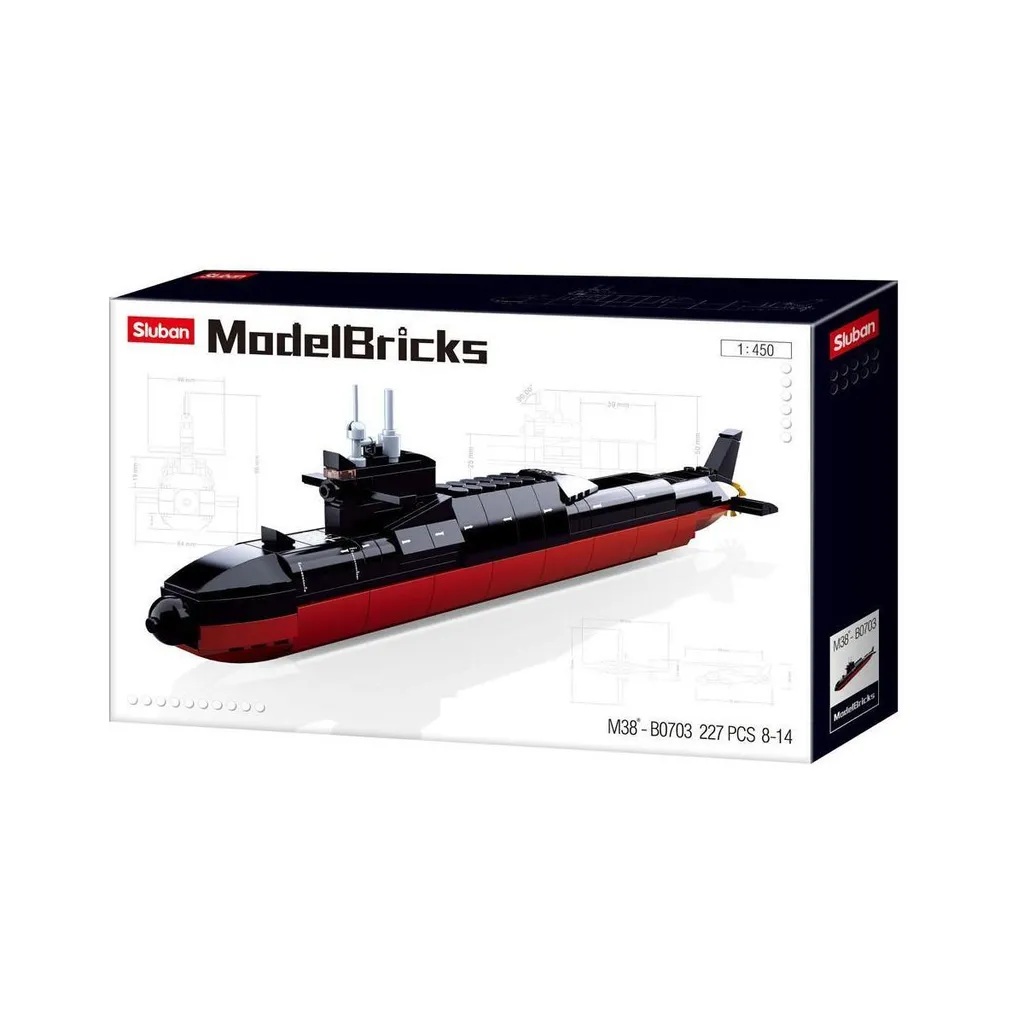 Sous-marin Militaire en Briques de Construction Jeu Créatif Modely