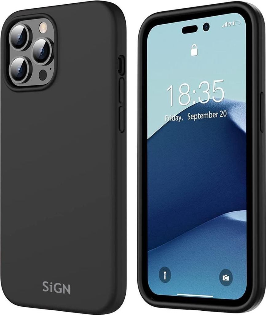 Liquid Silikonhülle für iPhone 14 Pro Max - Schwarz
