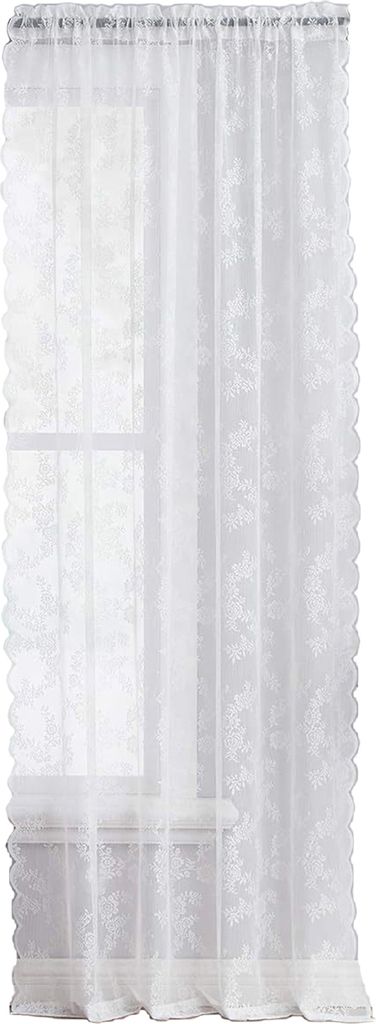 Transparenter Spitzenvorhang, universell, einfach zu installieren, Vintage-Blumenmuster, transparenter gotischer Vorhang, Schlafzimmer, lichtfilter...