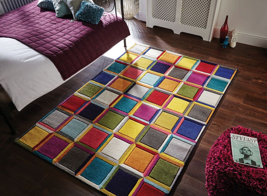 Stilvoller Teppich mit geometrischem Muster & Jute-Rücken "Meon Joe" . 160x230 cm | Kadima Design