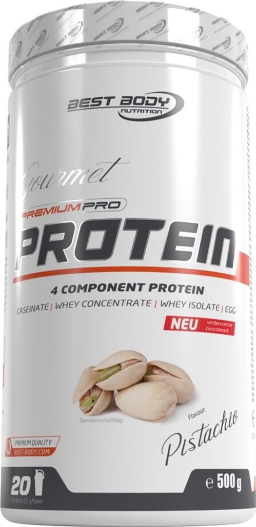 Best Body Nutrition - Gourmet Premium Pro Protein - 500 g Dose, 1 x 500 g Dose, Geschmack: Pistachio
