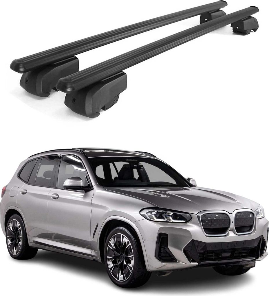 Dachträger Gepäckträger für BMW iX3 G08 2020-2025 ABE Aluminium Schwarz 2x