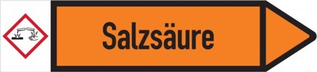 Dreifke Aufkleber I RKZ-Etikett Salzsäure,rechts,DIN,orange/schwarz,ab 90mm ...