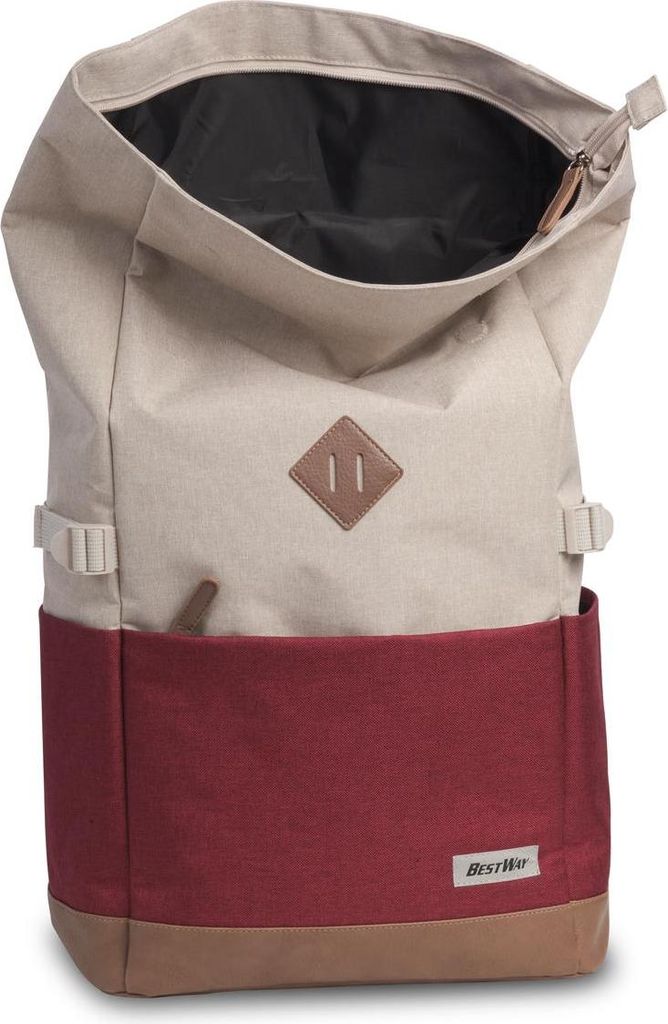 Batoh Rolltop Two Tone White/Wine Red Obrázek produktu 