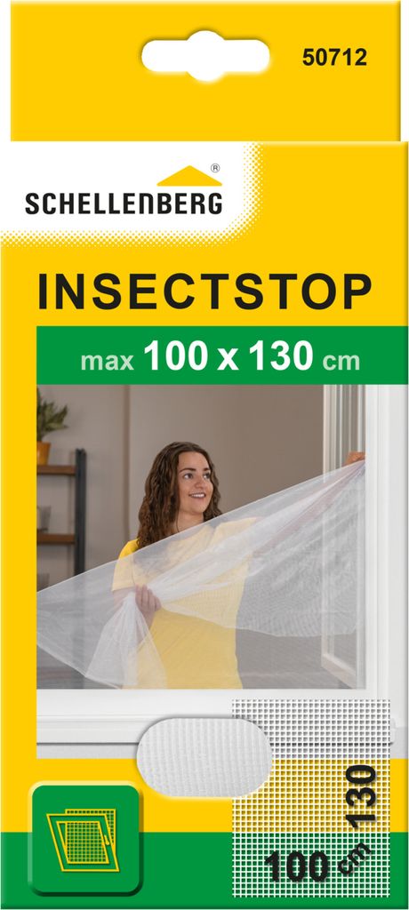 Schellenberg Fliegengitter für Fenster, Insektenschutz ohne bohren, zuverlässiger Schutz gegen Mücken, Fliegen und Insekten mit Befestigungsband...