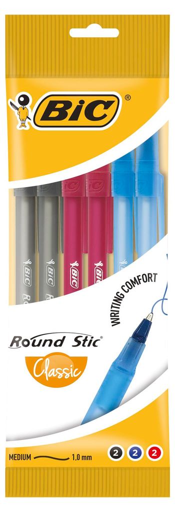 Bic Round Stic Classic - Kulikov pera Couleurs assorties, 6 Image du produit 