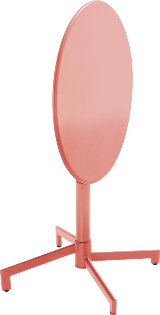 Runder Bistro-Gartentisch mit elfenbeinfarbener Klappplatte - Oviala Palavas