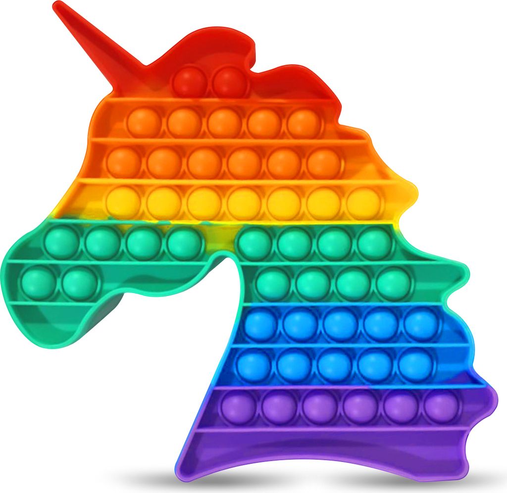 Push it Pop up Toy Bubbles Fidget Antistress Kids XXL TikTok Reise Spiel 20 30cmForm:Einhorn 22.5 x 21.5 cm
