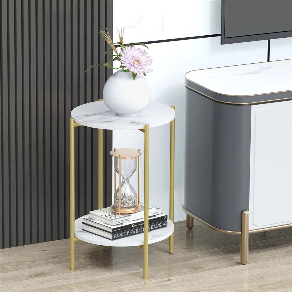 Table Basse Compacte Dorée pour Petit Salon - Gain de Place et Chic - 3