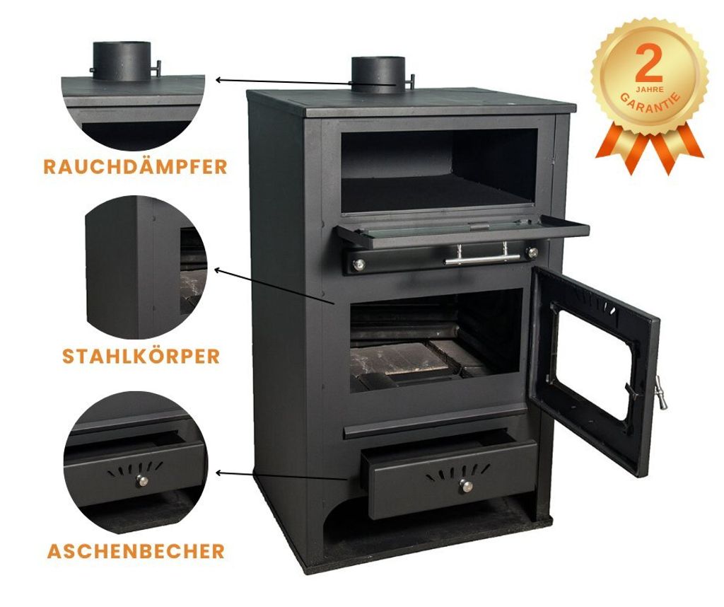 Kaminofen Holzofen Wasserführend Zvezda GF VR 16 Backofen Produktbild 6