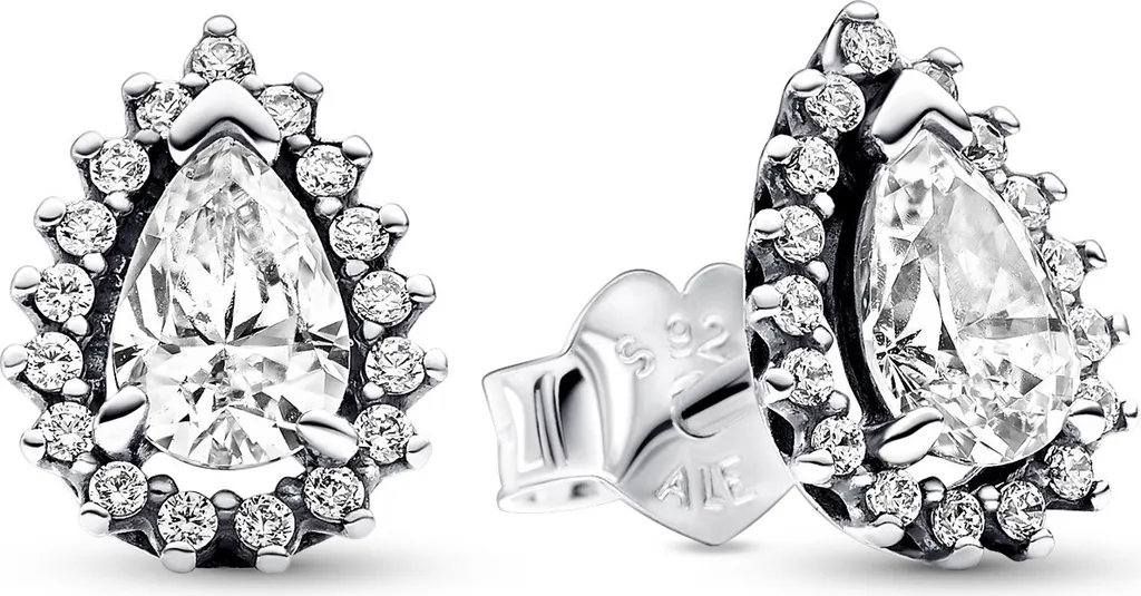 Boucles d'oreilles Pandora pour Mariage et Soirée : Argent Scintillant