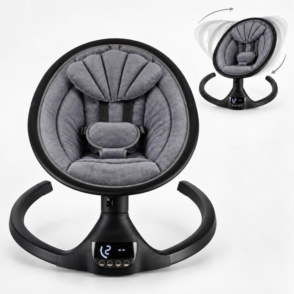 X Adventure Elektrische Babywippe Rocco Velvet Anthrazit – Produktbild 