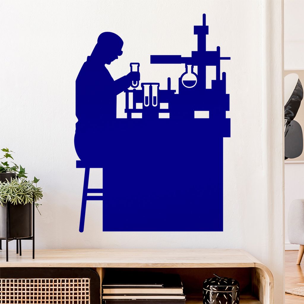 Laborant Labor Figur Wandtattoo Wandaufkleber Wall Sticker - Dekoration, Küche, Wohnzimmer, Schlafzimmer, Badezimmer