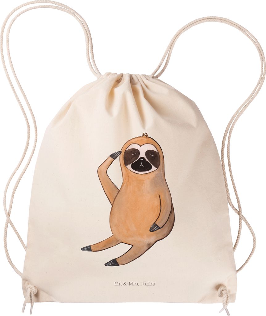 Mr. & Mrs. Panda Jutebeutel Faultier Vogel - Transparent - Geschenk, Nachdenklich, Müde, wander rucksack, Genervt, Sportbeutel, leichter, Stoffbeu...