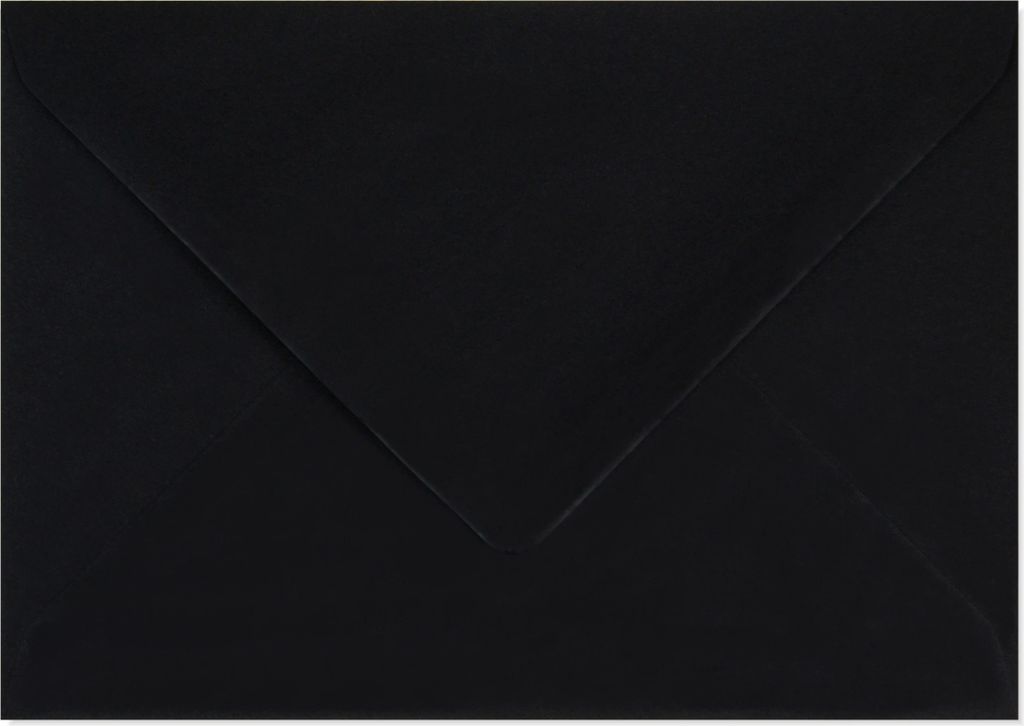 A close-up view of a black envelope.
