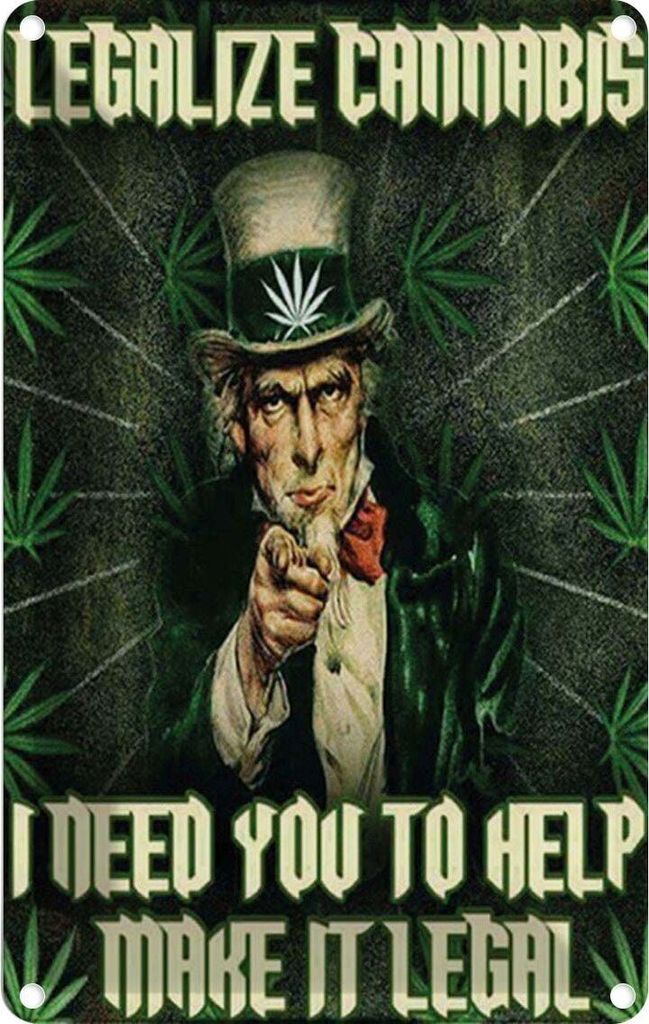 vianmo Blechschild 30x20 cm legalize cannabis need you help