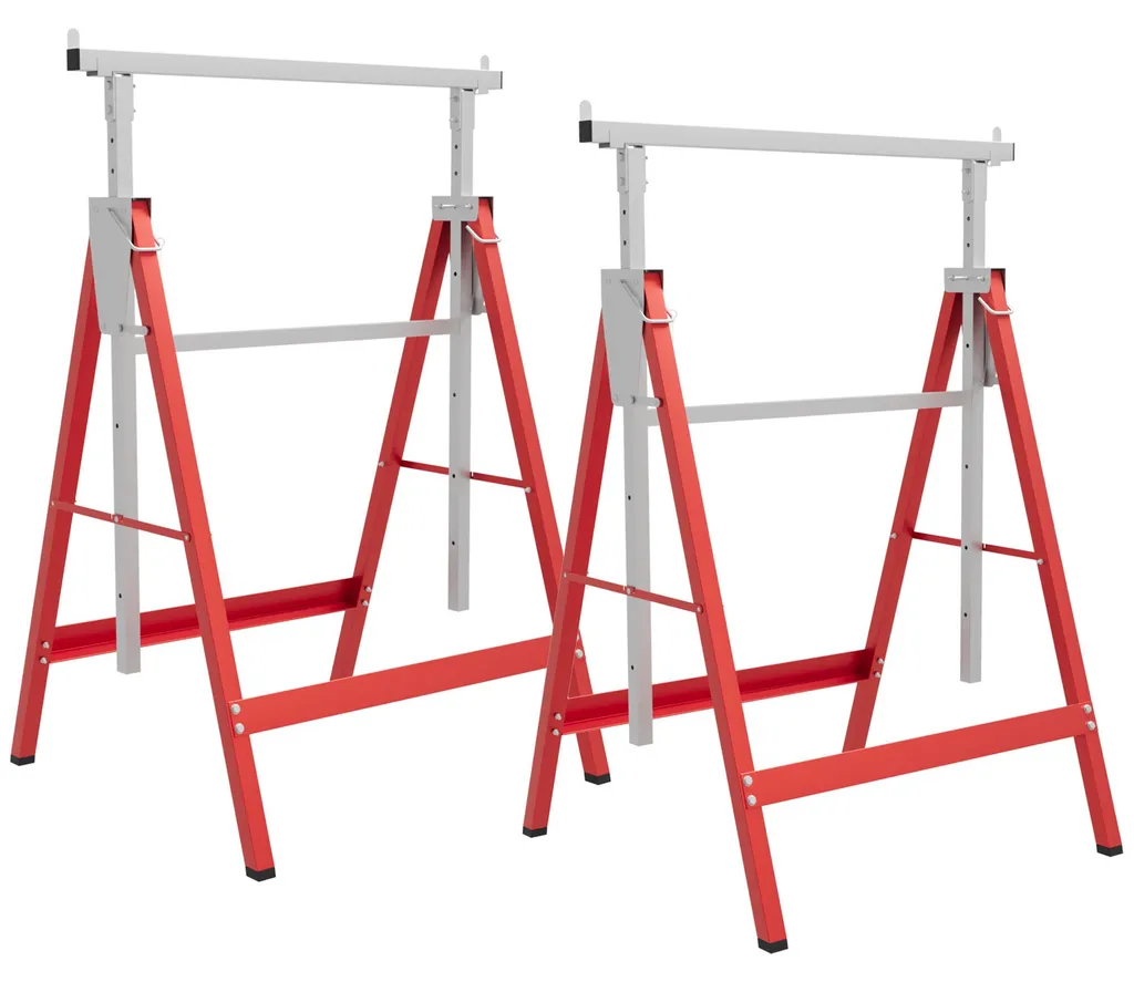 Paire de tréteaux de travail réglables en hauteur 80-130 cm acier