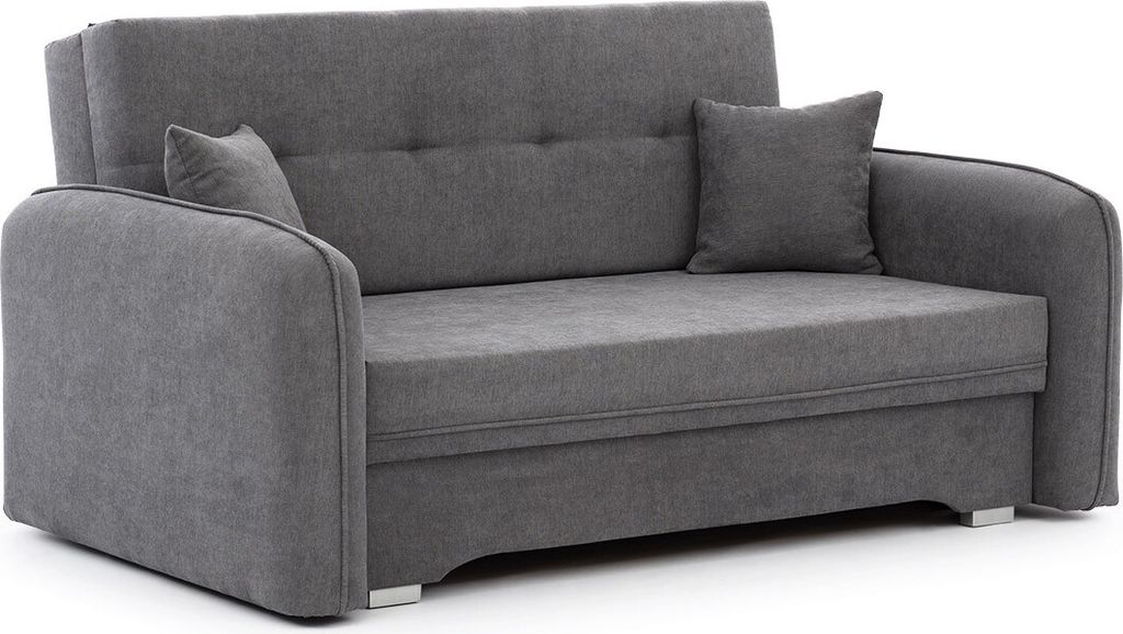 Best Möbel Michelle - 3-sitzer einzelsofa Schlaffunktion und Bettkasten aus Samt , Grau