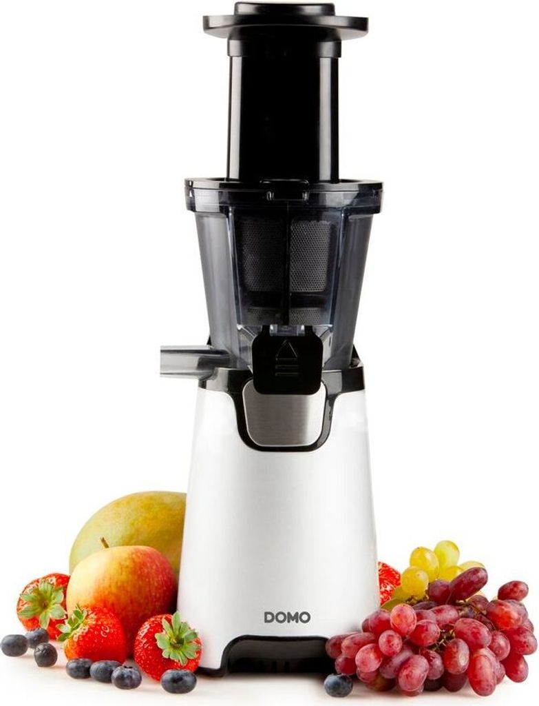 Domo DO9248J Slow Juicer – Entsafter – 150 W – Gesundheitsbooster – Weiß/Schwarz