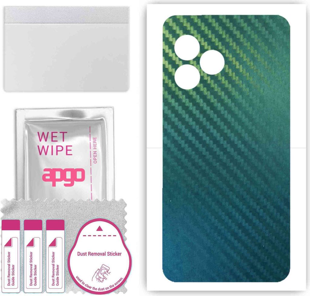 apgo Rückseite Schutzfolie, Skin, kompatibel mit Realme C51, Hinten Displayschutzfolie aus Vinylfolie, kratzfest, einfache Montage - Kohlenstoff-C...