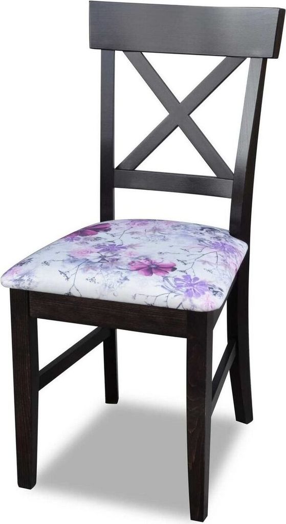 Klassischer Stuhl Schwarz Polster Design Textil JVmoebel