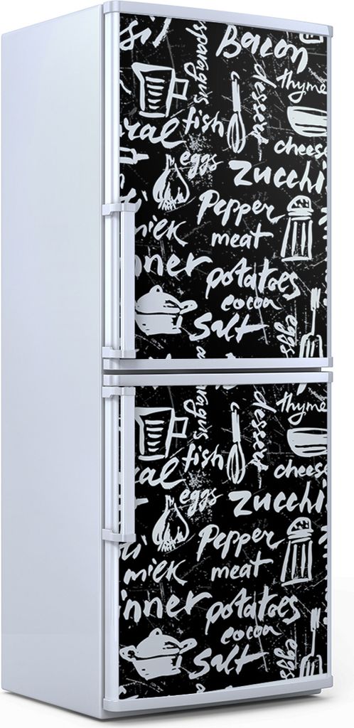 Kühlschrankdekoration 70x180 cm Aufkleber auf dem Kühlschrank - gezeichnetes Muster Küche