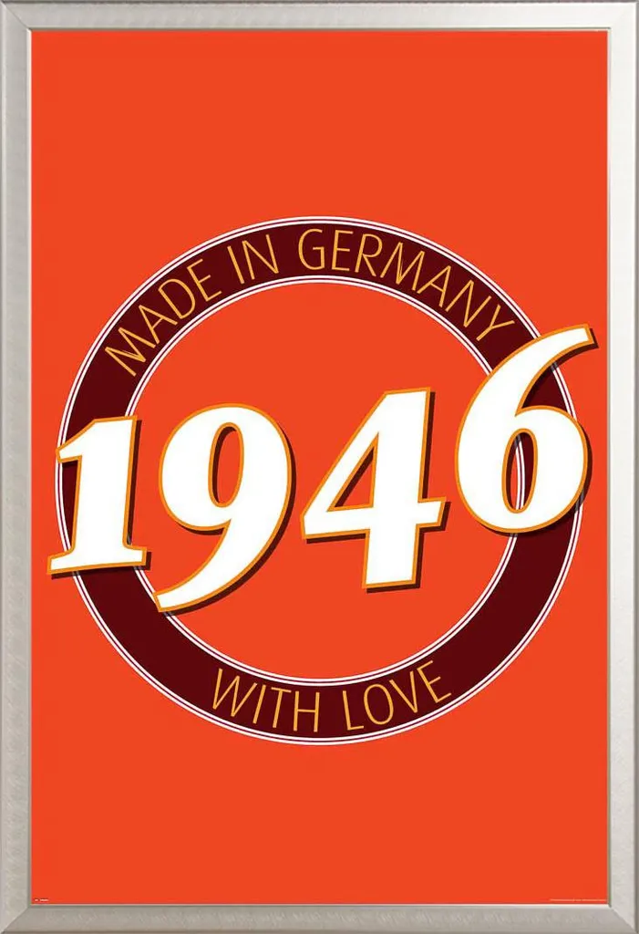 Poster 1946 Germania Regalo 80 Anni con Cornice Shinsuke