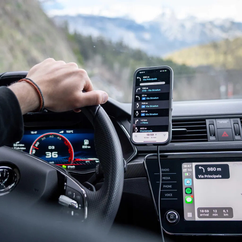 Chargeur induction voiture pour Magsafe et support grille aération