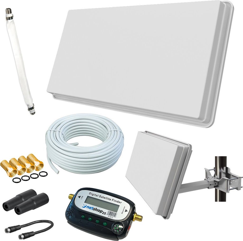Selfsat H30D1+ Flachantenne Single + 10m Kabel + Produktbild