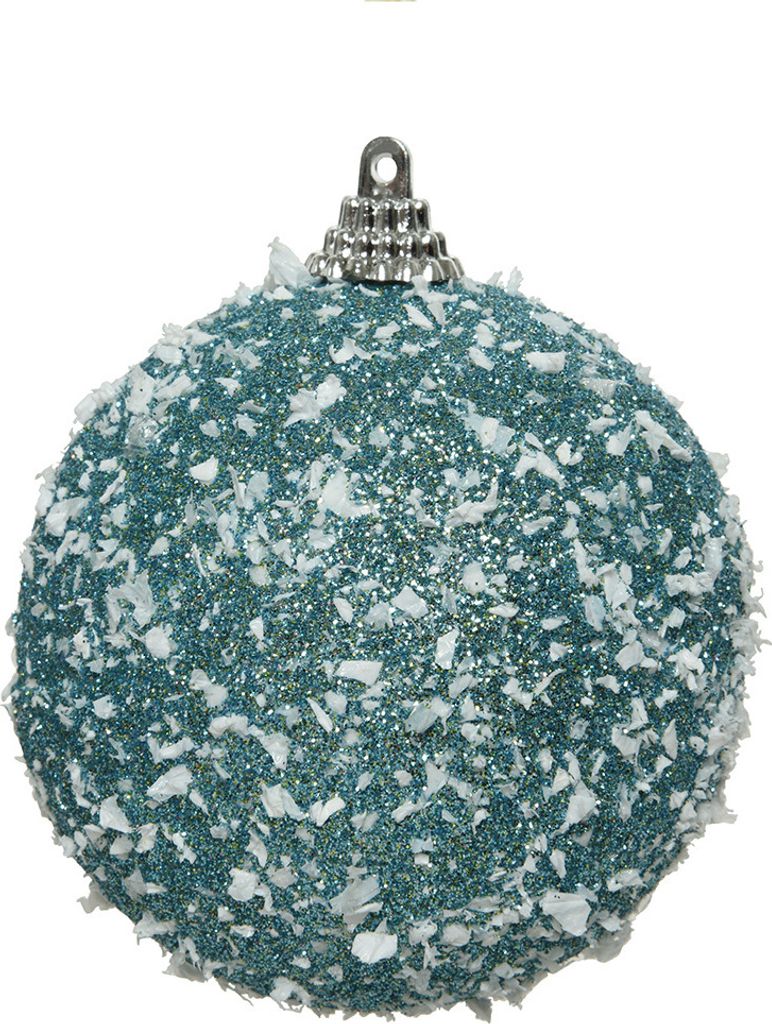 Weihnachtskugeln Kunststoff mit Glitzer 8cm dämmerungsblau, Produktbild 