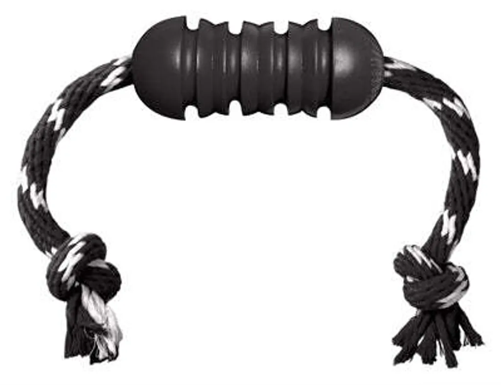 KONG Extreme Dental avec corde noir et blanc - Jouet dentaire chien