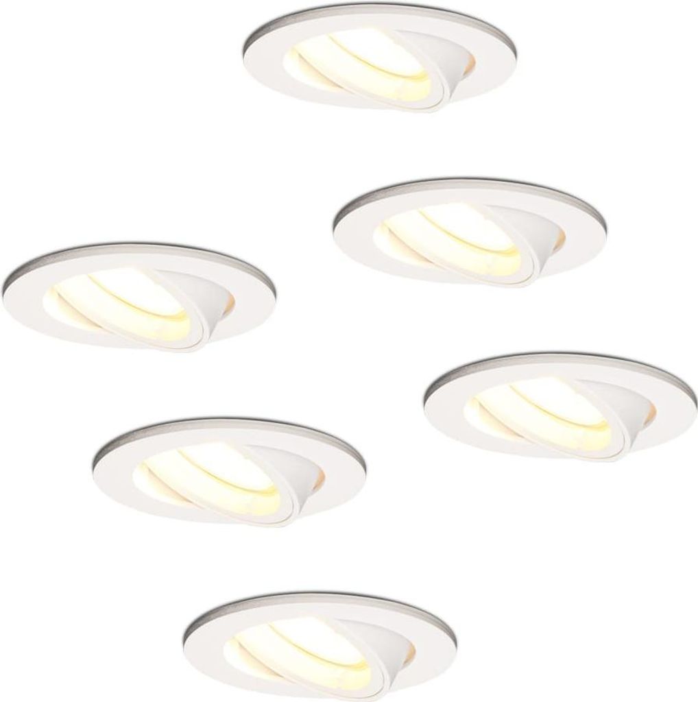 hoftronic LED Einbaustrahler 4W 345lm 2700K GU10 Weiß 6er Set